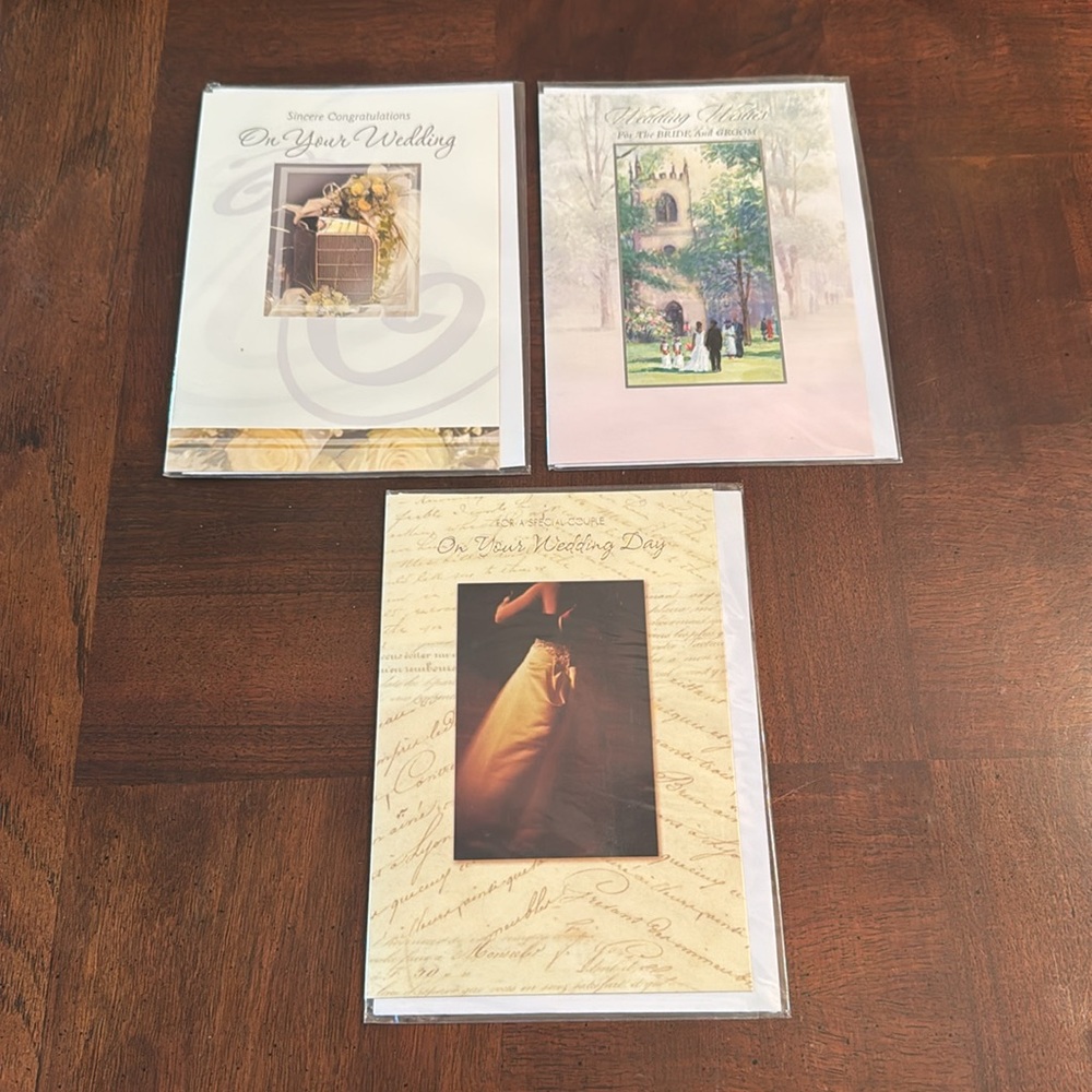 Set of 3 Wedding Greeting Cards